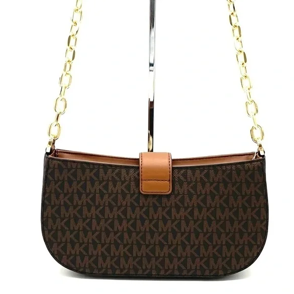 Michael Kors Carmen Small Pouchette Crossbody Bag Brown (NWT)